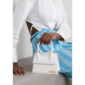 NEW JACQUEMUS NOEUD LE CHIQUITO WHITE LEATHER SHOULDER BAG PURSE NWT!